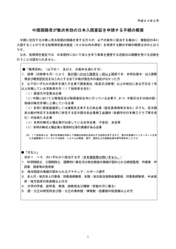 短期滞在数次ビザ手続きの概要