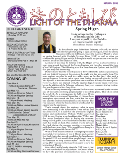 LIGHT OF THE DHARMA - Steveston Buddhist Temple
