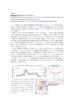 九州地方 2地点における大気中水銀濃度と東アジア からの長距離輸送