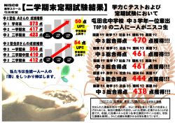 【二学期末定期試験結果】