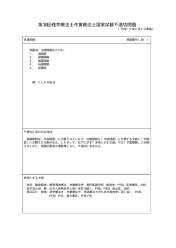第38回理学療法士作業療法士国家試験不適切問題