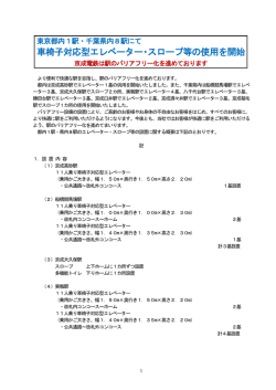 車椅子対応型エレベーター・スロープ等の使用を開始