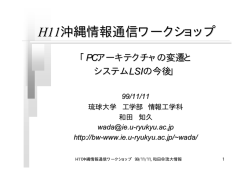 H11沖縄情報通信ワークショップ 沖縄情報通信ワークショップ