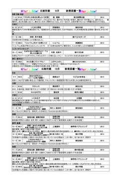 北館所蔵 9月 新着図書一覧 北館所蔵 10月 新着図書一覧