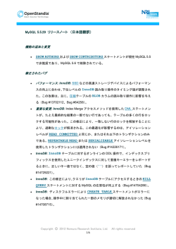 MySQL 5.5.29 リリースノート （日本語翻訳）
