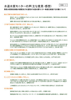 水道水質モニターの声(主な意見・感想)
