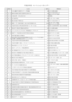 平成25年度 コンベンション・カレンダー