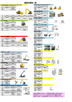 講習時間割一覧