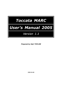 User`s Manual - Toccata Corporation