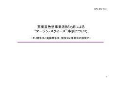 英衛星放送事業者BSkyBによる &ldquo;マージン・スクイーズ&rdquo;事例について