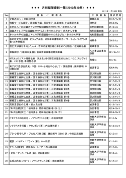 月別配架資料一覧（2013年10月）