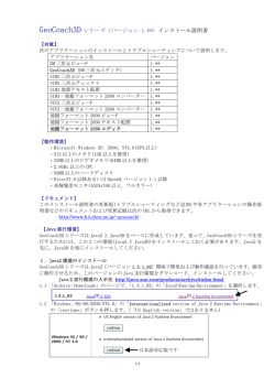 GeoCoach3D シリーズ (バージョン 1.**) インストール説明書