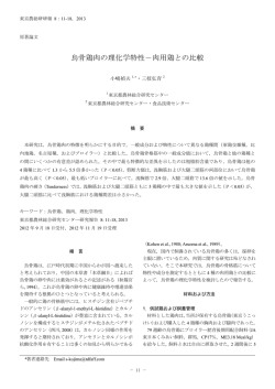 烏骨鶏肉の理化学特性－肉用鶏との比較