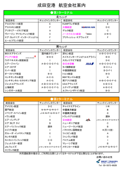 成田空港 航空会社案内