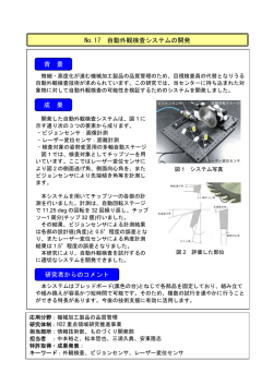 No.17 自動外観検査システムの開発 背 景 成 果 研究者からのコメント