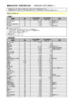 附帯設備料金表