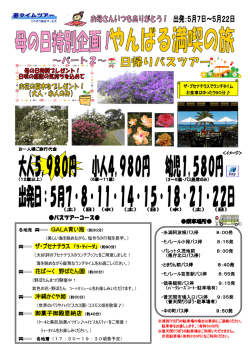 GALA青い海 （約30分） 花ぱ～く 野ぼたん園 沖縄かぐや姫 （約50