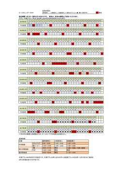 記号の見方 ミールカレンダー2016 閉店 設定期間：4月7日～翌年2月10