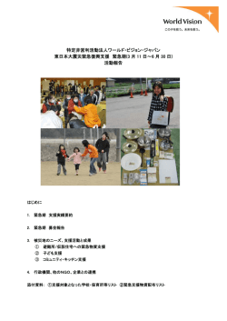 東日本大震災緊急復興支援 緊急期(3月11日～6月30日)活動報告