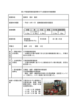 担い手経営革新促進事業モデル経営体の取組概要 経営体名 高崎市