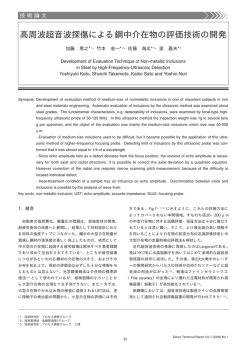 高周波超音波探傷による鋼中介在物の評価技術の開発（PDF： 627KB）