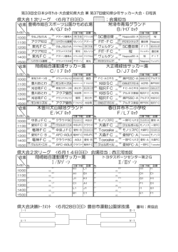 日程表 - 一宮サッカー連盟・一宮中日少年サッカースクール