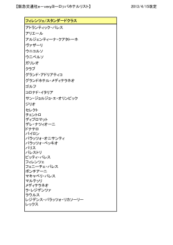 【阪急交通社e－veryヨーロッパホテルリスト】 2013/4/15改定 フィレンツェ