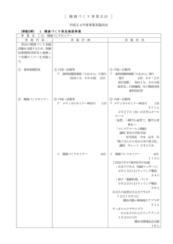 ［ 健康づくり事業会計 ］ 平成24年度事業実施状況