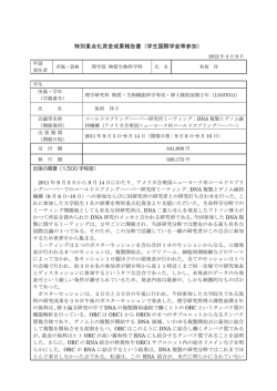特別重点化資金成果報告書（学生国際学会等参加）