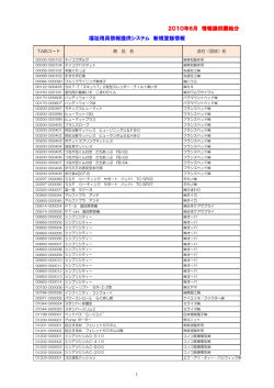 2010年6月 情報提供開始分 福祉用具情報提供システム 新規登録情報
