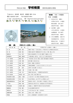 職 員 子供たちへの思い・願い 平成 24 年度 学校概要 栃木市立家中