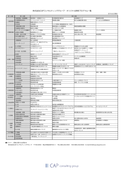 株式会社CAPコンサルティンググループ・オリジナル研修プログラム一覧