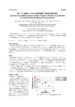 蚕シルク繊維から成る高強度繊維の微結晶構造解析 - SPring