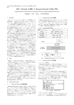 IDS と Firewall を連携した Dynamic Firewall の実装と評価 106140
