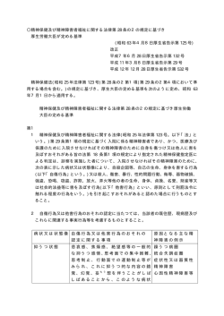 精神保健及び精神障害者福祉に関する法律第 28 条の2の規定に基づき