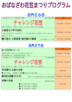 時間 一緒に踊りましょう!!花笠踊り体験 【中央駐車場】 自称「花笠名人」が