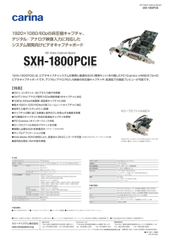 1920&times;1080/60pの非圧縮キャプチャ