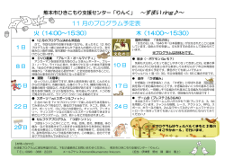 2016年11月のご本人向けプログラム活動予定表（PDF）