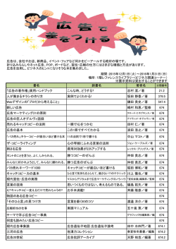 書名 副書名 著者名 「広告の著作権」実用ハンドブック こんな時、どうする