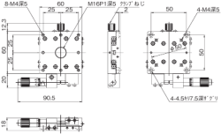 25 25 60 20 90.5 18 12.3 60 25 25 50 50 &phi;50 2 M16P1深5 8
