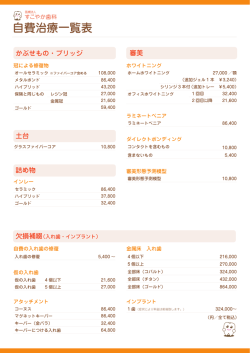 自費治療一覧表 - すこやか歯科