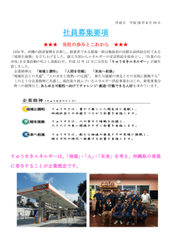 社員募集要項 - りゅうせきエネルギー