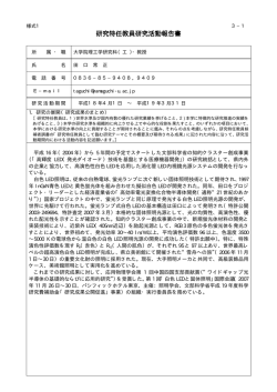 研究特任教員研究活動報告書