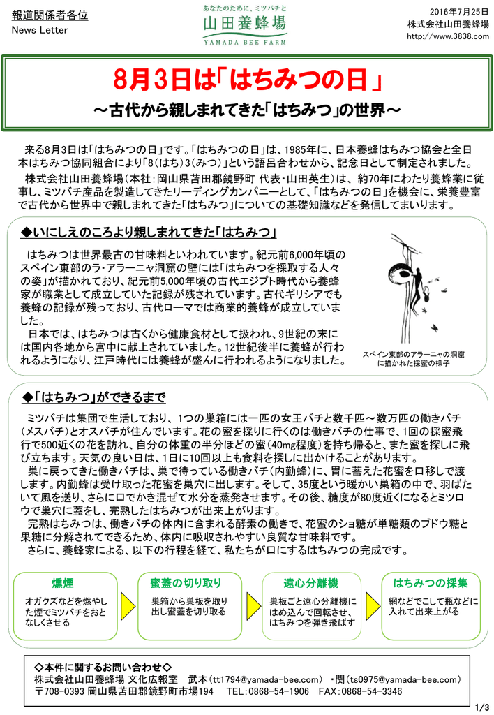 8月3日は はちみつの日