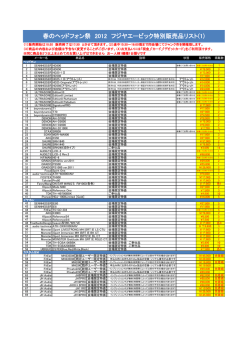 春のヘッドフォン祭 2012 フジヤエービック特別販売品リスト(1)