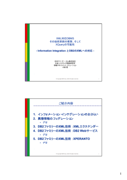 ご紹介内容 1. インフォメーション・インテグレーションのおさらい 2