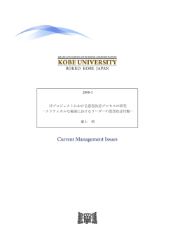 ITプロジェクトにおける意思決定プロセスの研究