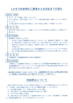 LPガス料金等のご請求からお支払までの流れ