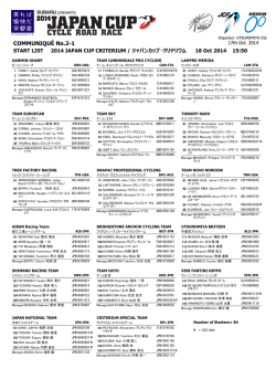 2014 Japan Cup Criterium Start List