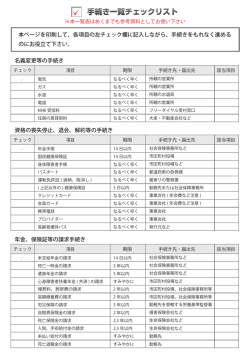名義変更等の手続き 本ページを印刷して、各項目の左チェック欄に記入し